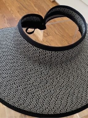 San Diego Hat Company Black & White Woven Sun Visor